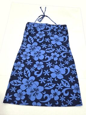 NWT Vintage Y2K Tilt Hibiscus Halter Dress - Made in USA - Size L